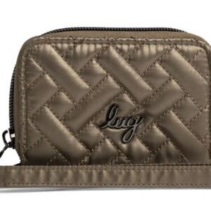 LUG  Chipper Quilted Metallic Walnut Wristlet